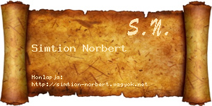 Simtion Norbert névjegykártya
