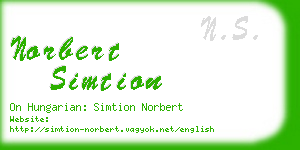 norbert simtion business card